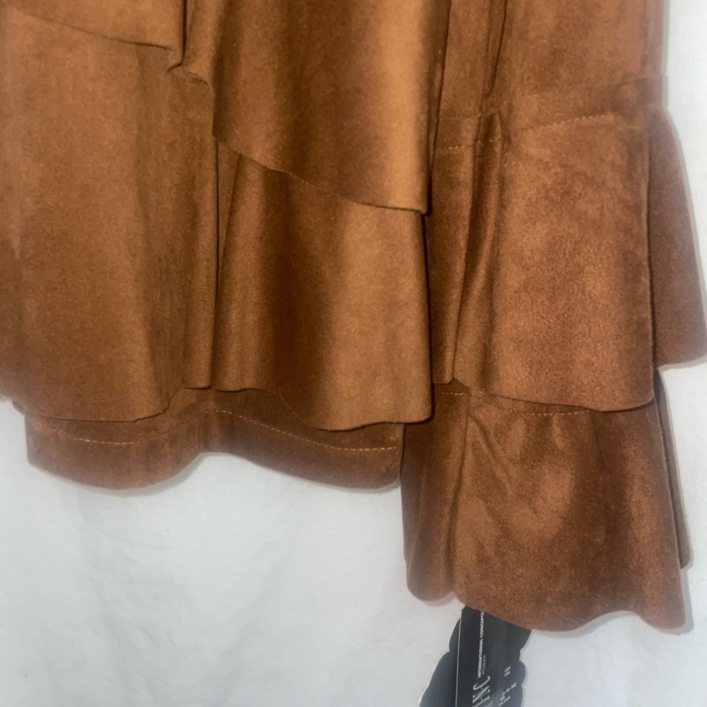 INC International Concepts Faux Suede Ruffle Jacket Women's 1X Full Zip New - Picture 9 of 13